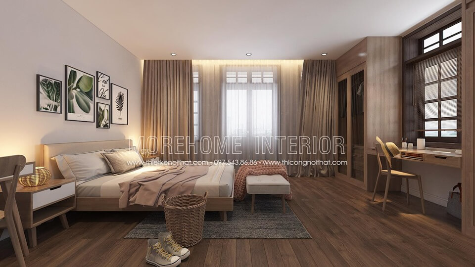 Giường ngủ biệt thự hiện đại Giường ngủ biệt thự hiện đại