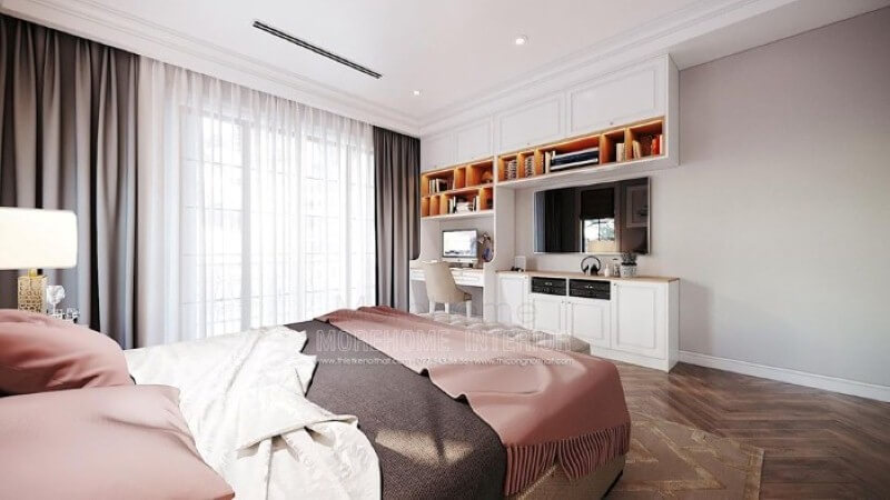 Trang trí nội thất góc học tập trong phòng ngủ của con đẹp ấn tượng theo phong cách đương đại. Thiết kế nội thất phòng ngủ biệt thự