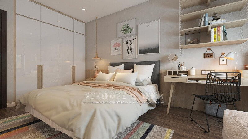 Bộ tranh trang trí 4 bức treo tường độc đáo, sinh động tạo nét trẻ trung, đáng yêu cho phòng ngủ nữ. Thiết kế phòng ngủ