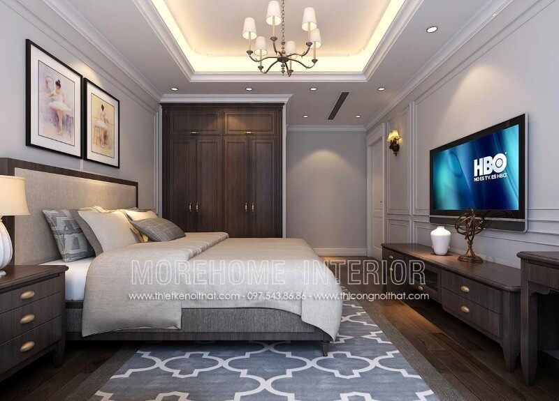 Thiết kế giường ngủ biệt thự đẹp