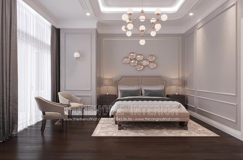 Nếu bạn đang cần tìm kiếm một mẫu giường ngủ ấn tượng cho phòng ngủ của bạn, thì mẫu giường bọc nỉ tân cổ điển đơn giản này chính là một gợi ý hay cho bạn