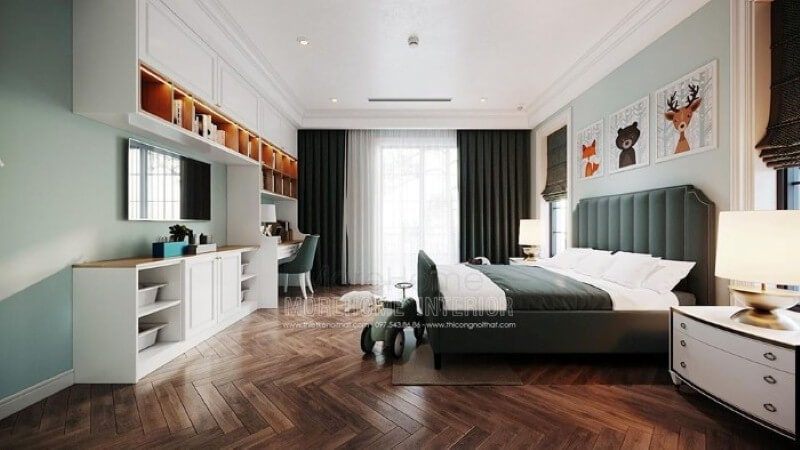 Mẫu giường ngủ đẹp, sinh động cho phòng bé trai.