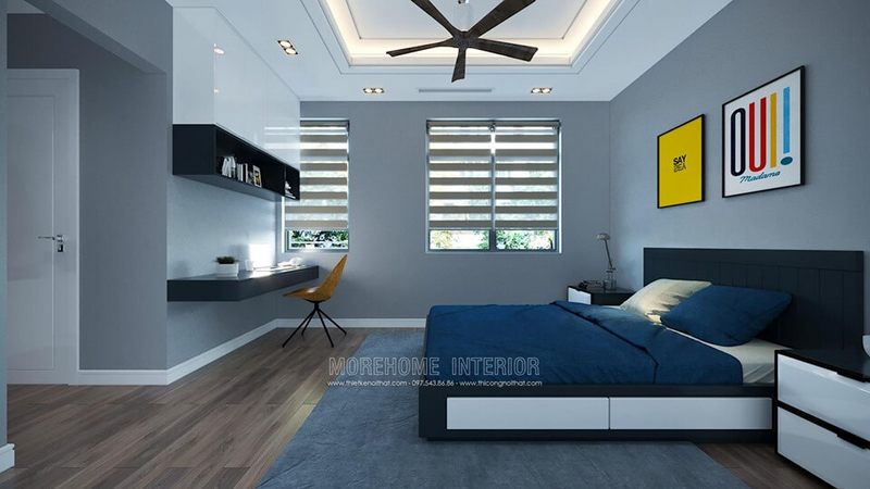Mẫu thiết kế nội thất phòng ngủ bé trai đẹp hiện đại